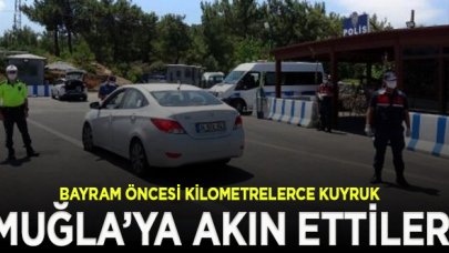 Bayram öncesi tatilci Bodrum'a tatilci akını! Kentin girişinde üç kilometrelik araç kuyruğu