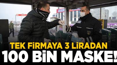 Tanesi 3 liradan 100 bin maske!