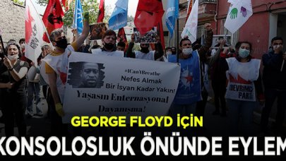 George Floyd için ABD Başkonsolosluğu önünde eylem