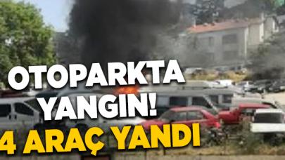 Kartal'daki Yediemin Otoparkı'nda yangın! 4 araç yandı