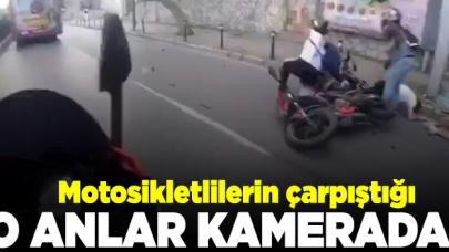 Kabataş'taki motosiklet kazası kask kamerasında