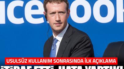 Zuckerberg'den itiraf: Hata yaptık