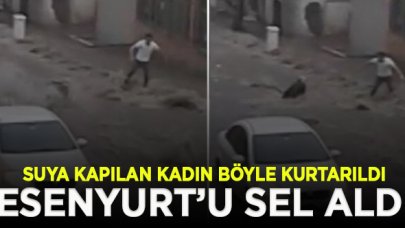 Esenyurt'ta suya kapılan kadın böyle kurtarıldı