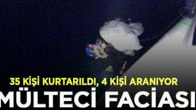 Mültecileri taşıyan bot battı! 35 kişi kurtarıldı, 4 kişi aranıyor