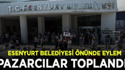 Esenyurt Belediyesi önünde pazarcı gerilimi