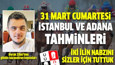 31 Mart 2018 Cumartesi İstanbul ve Adana At Yarışı Tahminleri - Altılı Ganyan Bülteni