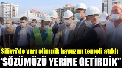 Silivri'de yarı olimpik havuzun temeli atıldı