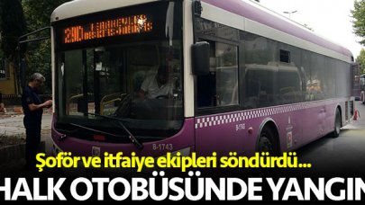 Beşiktaş'ta otobüs yangını! Şoför ve itfaiye ekipleri söndürmeyi başardı