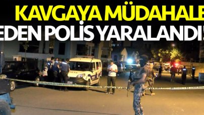 Silahlı kavgaya müdahale eden polis yaralandı