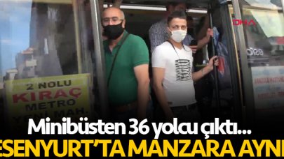 Esenyurt'taki denetimde minibüsten 36 yolcu çıktı!