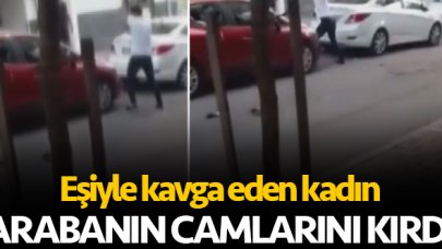 Küçükçekmece'de eşi ile kavga eden kişi aracın camlarını kırdı