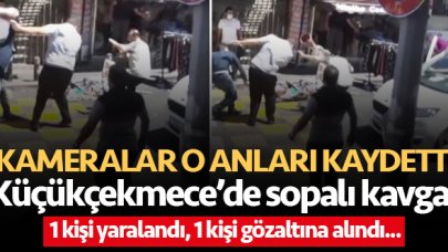 Küçükçekmece'deki sopalı kavga kamerada