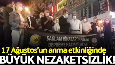 17 Ağustos'un anma etkinliğinde büyük nezaketsizlik! Maskeyi fırlattı...