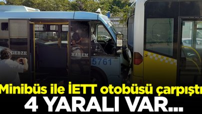 Kadıköy'de kaza! Minibüs ile İETT otobüsünün çarpışmasında 4 yaralı