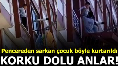 Balkondan sarkan 5 yaşındaki çocuk kurtarıldı!