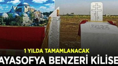 Suriye'de Ayasofya benzeri kilisenin temelini attılar