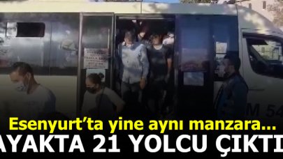 Maske zorunlu ama minibüslerde manzara değişmedi! Esenyurt'ta tam 21 yolcu çıktı...