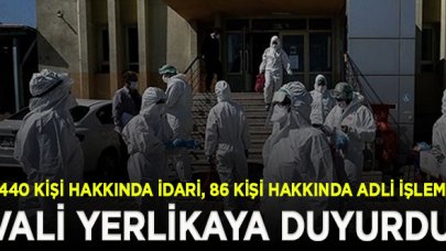 İstanbul Valisi: Evde izolasyonu ihlal eden 440 kişi hakkında idari, 86 kişi hakkında adli işlem yapıldı