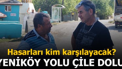 Tekirdağ'da çile dolu yol!