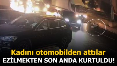 Şişli'de kadını otomobilden attılar! Ölümden son anda kurtuldu