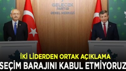 Kılıçdaroğlu ile Davutoğlu'ndan ortak açıklama