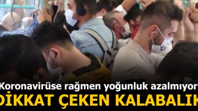 Tramvayda dikkat çeken kalabalık