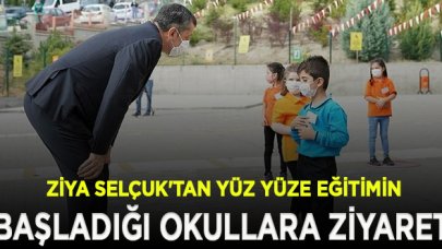 Bakan Ziya Selçuk'tan yüz yüze eğitimin başladığı okullara ziyaret