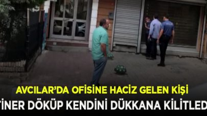 Avcılar'da haciz yüzünden üstüne tiner dökerek kendini dükkana kilitledi