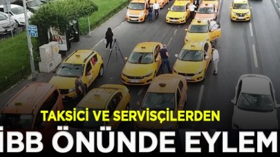 Taksici ve servisçilerden Saraçhane'de eylem