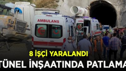 Kop Dağı Tüneli inşaatında patlama! 8 işçi yaralandı