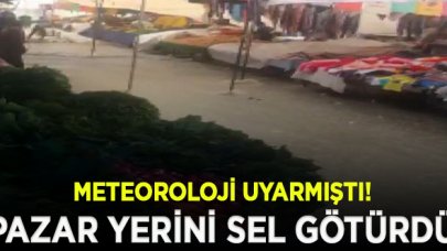 Arnavutköy'de yağış; pazar yerini sel götürdü!