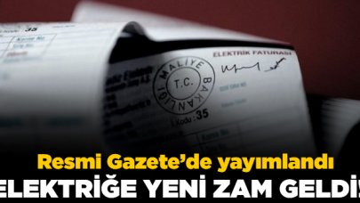 Elektriğe yüzde 5.75 zam geldi!