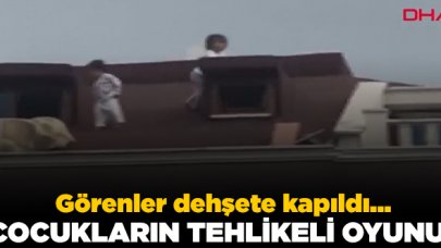 Sultanbeyli'de çocukların çatıda ölümle oyunu!