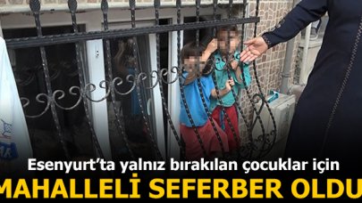 Esenyrut'ta evde yalnız bırakılan 3 çocuk için mahalleli seferber oldu