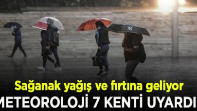 Meteoroloji 7 kenti uyardı! Sağanak yağış ve fırtına geliyor