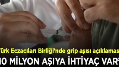 Türk Eczacıları Birliği: 10 milyon civarında grip aşısına ihtiyaç var