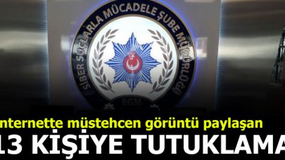 İnternette müstehcen görüntüler paylaşan 13 kişiye tutuklama