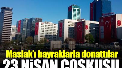 Maslak Türk bayraklarıyla donatıldı