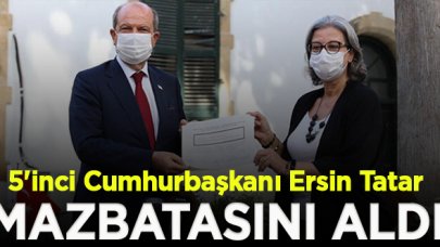 KKTC'nin 5'inci Cumhurbaşkanı Ersin Tatar, mazbatasını aldı