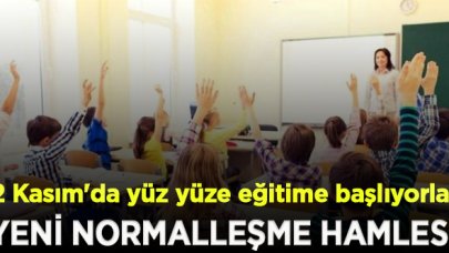 Ortaokullarda 5., liselerde de 9. sınıflar 2 Kasım'da yüz yüze eğitime başlıyor