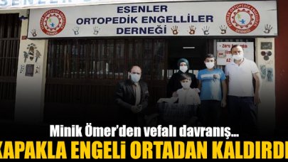 Minik Ömer'den vefalı davranış! Kapaklarla engeli ortadan kaldırdı