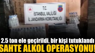 Arnavutköy'de sahte alkol operasyonu! Tonlarca ele geçirildi