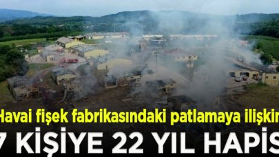 Sakarya'da havai fişek fabrikasındaki patlamaya ilişkin 7 kişiye 22 yıl hapis cezası istendi