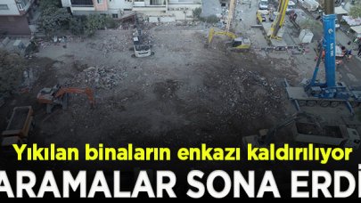 İzmir'de aramalar sona erdi, yıkılan binaların enkazı kaldırılıyor