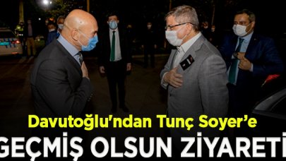 Davutoğlu'ndan Tunç Soyer'e geçmiş olsun ziyareti