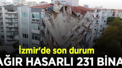 Bakan Kurum İzmir'deki son durumu paylaştı: Ağır hasarlı 231 bina tespit edildi