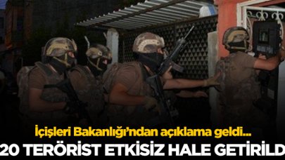 İçişleri Bakanlığı: 120 terörist etkisiz hale getirildi