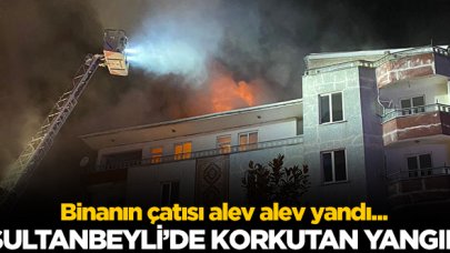 Sultanbeyli'de korkutan çatı yangını