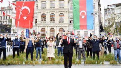 Azerbaycan’ın Karabağ zaferi Beyoğlu’nda büyük coşkuyla kutlandı