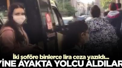 Küçükçekmece'de fazla yolcu alan iki şoföre ceza